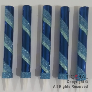 BENGALA GIBRE ESPIRAL AZUL - CELESTE  X 5